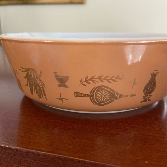 Vintage 60's Pyrex Federal Eagle 471 Brown Oval Baking  Casserole Dish 1 pint - Picture 8 of 11